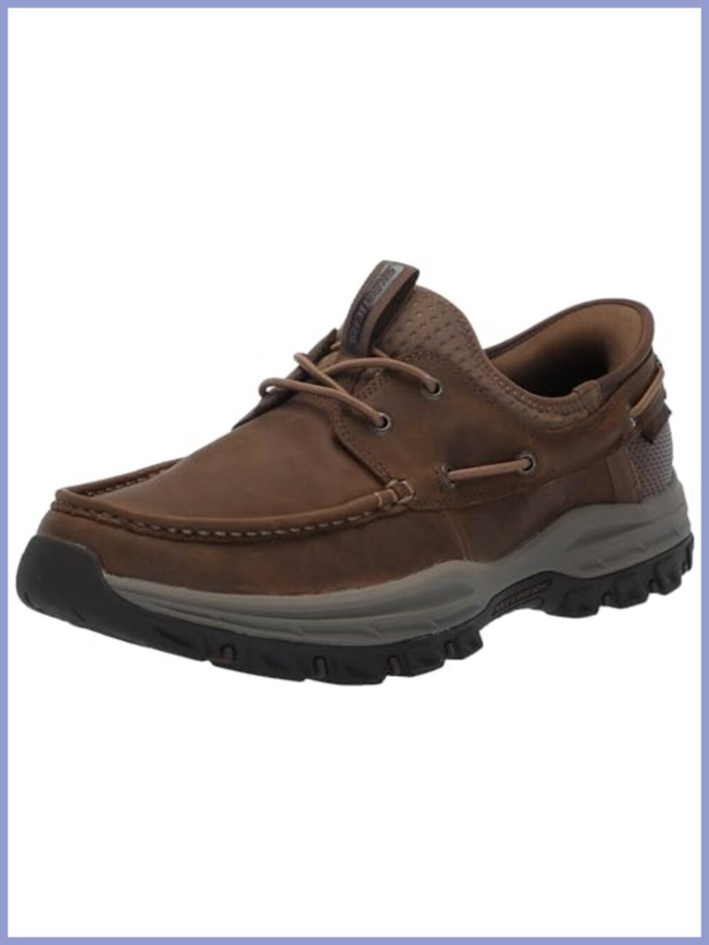 Men's Leather Moc Toe Slip-On Loafer with Memory Foam